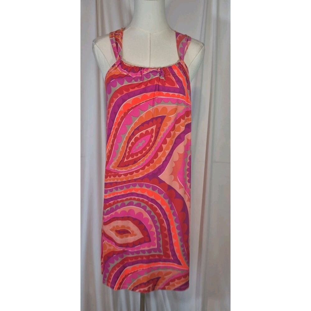 Trina Turk Pink Purple Abstract Dress Swim Cover Up Small